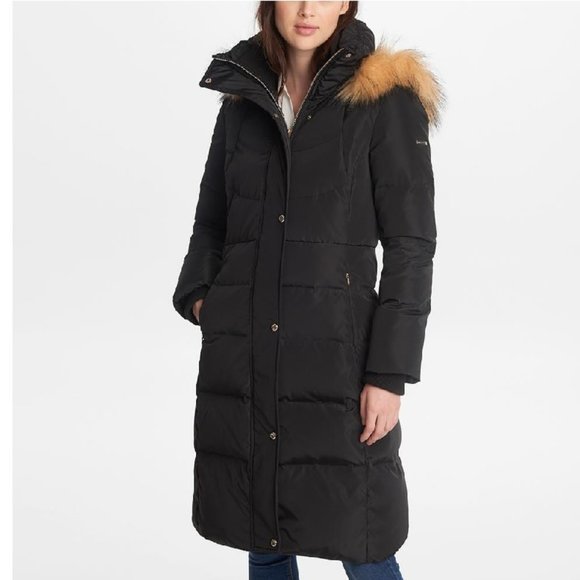 🎁 KARL LAGERFELD PARIS PLACKET FRONT LONG PUFFER - Picture 2 of 11